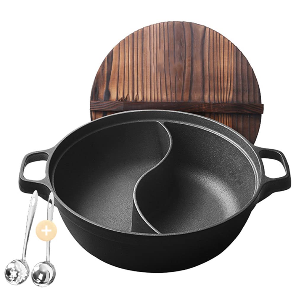 Amazon｜Pingle両手鍋 火鍋 仕切り鍋 しゃぶしゃぶ鍋 卓上鍋 二食鍋 二